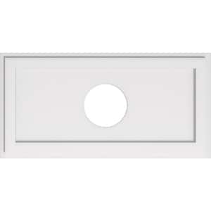 34 in. W x 17 in. H x 7 in. ID x 1 in. P Rectangle Architectural Grade PVC Contemporary Ceiling Medallion