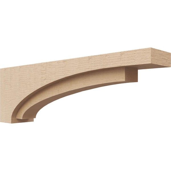Ekena Millwork 5 in. x 10 in. x 30 in. Thin Rivera Rough Cedar Woodgrain TimberThane Corbel, Primed Tan