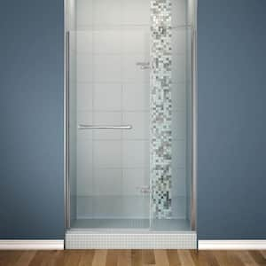 Reveal 48 in. x 71-1/2 in. Frameless Pivot Shower Door in Chrome