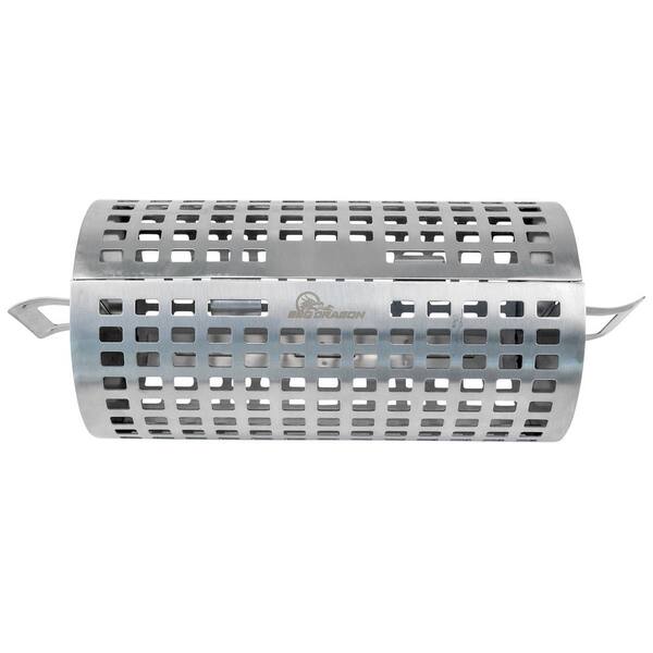 thumbnail image 2 of BBQ Dragon Stainless Steel Grill Basket - Rotating Cylinder For Vegetables, Fish & Meat 2 of 14