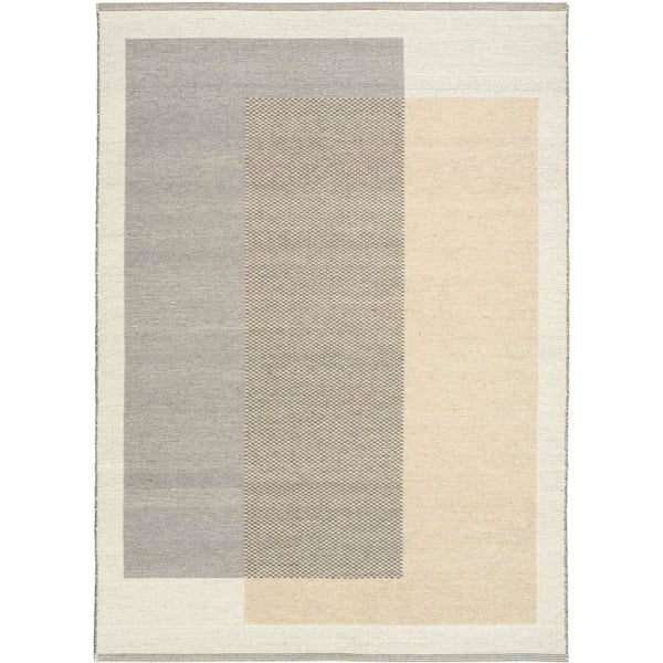 Nourison Copenhagen Ivory Multicolor 5 ft. x 7 ft. Flatwoven Wool Geometric Area Rug