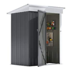 5 ft. W x 3 ft. D Outdoor Storage Metal Shed Utility Patio Shed for Garden and Backyard 15 sq. ft. in Gray