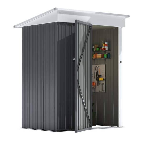 Tozey 5 ft. W x 3 ft. D Outdoor Storage Metal Shed Utility Patio Shed for Garden and Backyard 15 sq. ft. in Gray