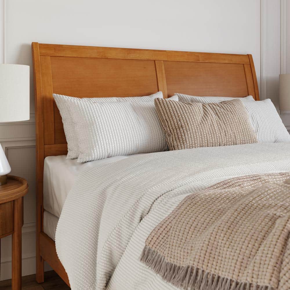 Portland Light Toffee Queen Wood Platform Bed with Storage Drawers