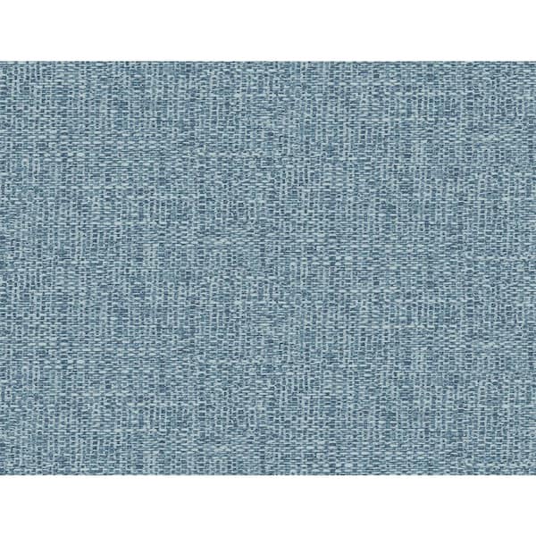 A-Street Prints Snuggle Blue Woven Vinyl Non-Pasted Textured Repositionable Wallpaper