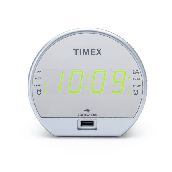 Digital Dual Alarm Clock FM/AM w/Backup Battery White 