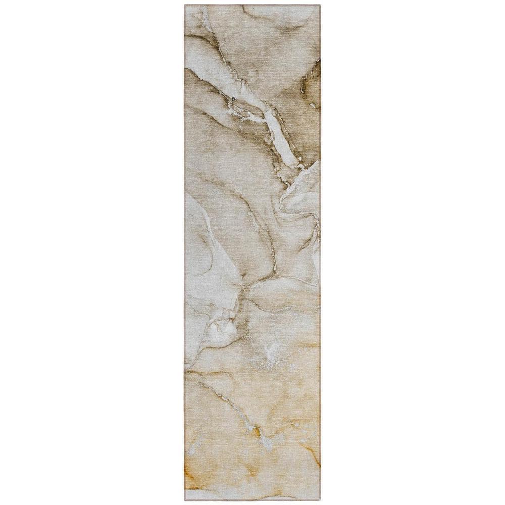 Brown 2 ft. x 8 ft. Woven Abstract Polyester Runner Indoor/Outdoor Area Rug price history on PriceWatchPro