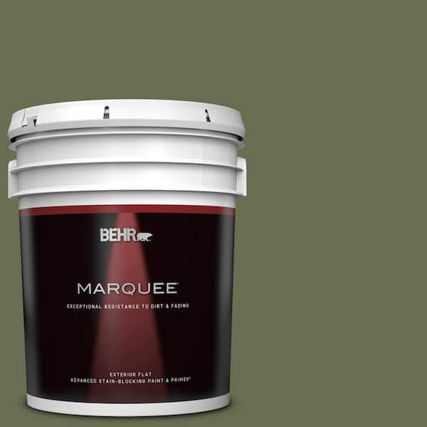 BEHR MARQUEE 5 gal. #S380-7 Global Green Flat Exterior Paint & Primer