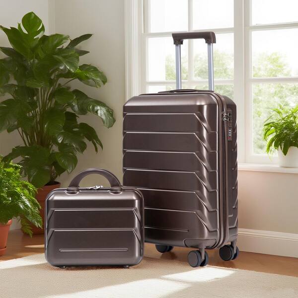 Noble House Lavor 2-Piece Brown ABS Hardside Spinner Wheel Luggage
