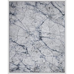 Eden Collection Marble Ivory 6 ft. x 9 ft. Machine Washable Abstract Indoor Area Rug