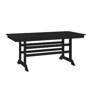 Black Rectangle Plastic Outdoor Side Table