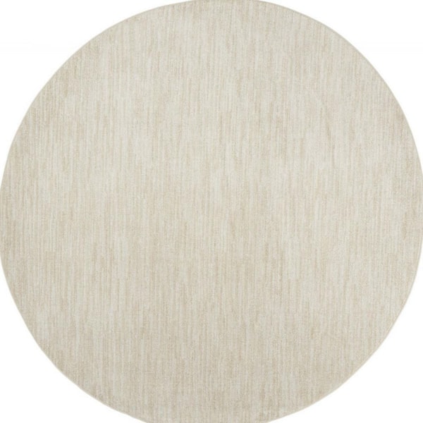 Beige, Ivory 8 ft. x 8 ft. Woven Polypropylene Indoor/Outdoor Area Rug