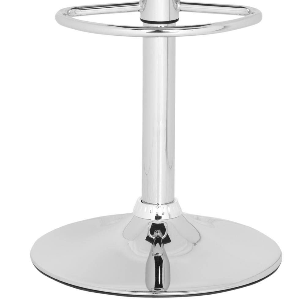 Transitional Black Leather Swivel Adjustable Bar Stool