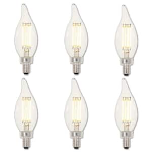 60-Watt Equivalent CA11 Dimmable Clear E12 Edison Filament LED Light Bulb 3000K (6-Pack)