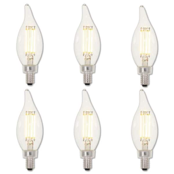 Westinghouse 60-Watt Equivalent CA11 Dimmable Clear E12 Edison Filament LED Light Bulb 3000K (6-Pack)