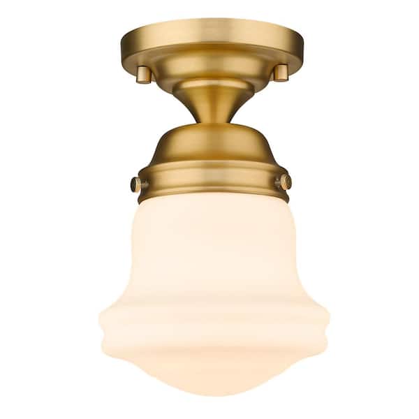 Unbranded Vaughn 9 in. 1-Light Heritage Brass Flush Mount