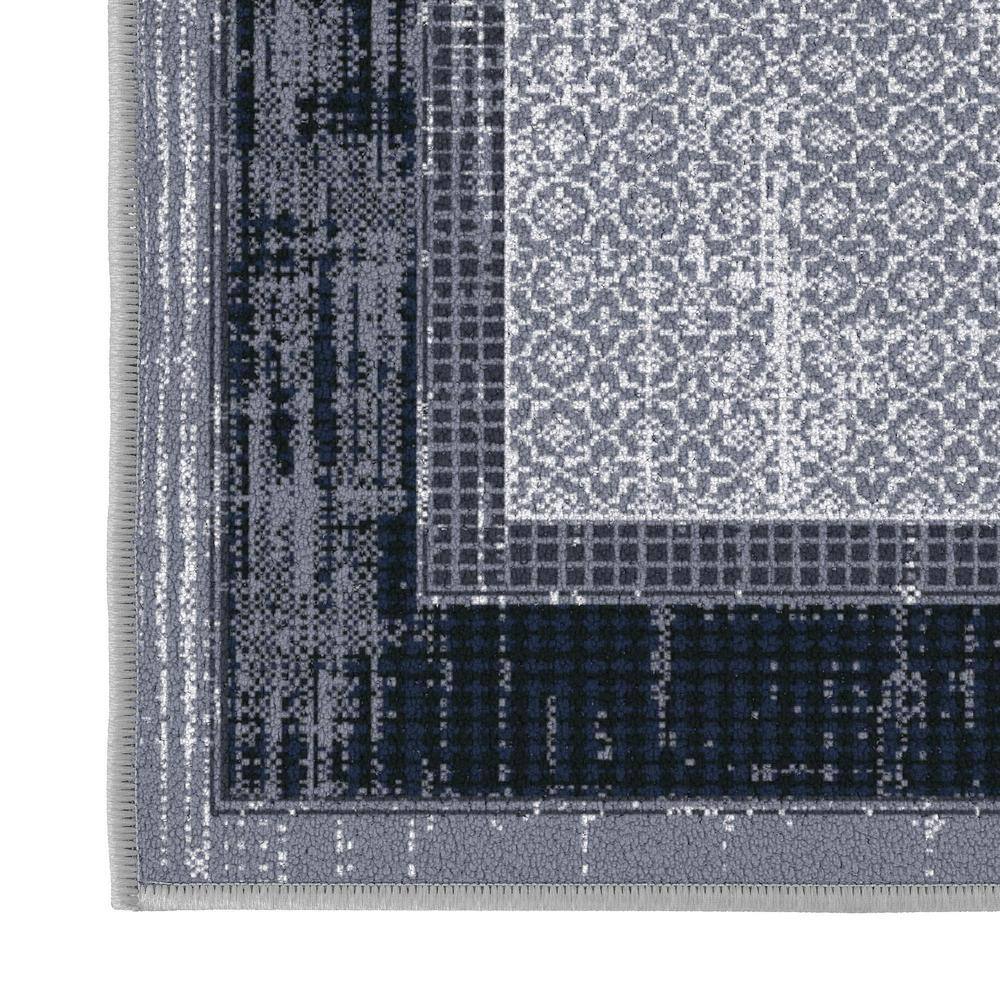 Gray and Black Machine Washable Non-Slip Area Rug 3'3" x 5'