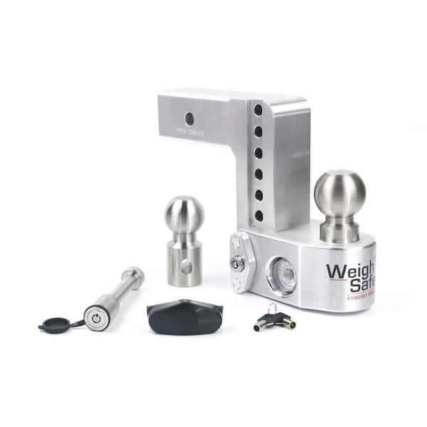 Weigh Safe Aluminum 6" Adjustable Trailer Hitch for 2.5" Receiver w/ Built in Weight Scale & 2 pc Keyed Alike Lock Set