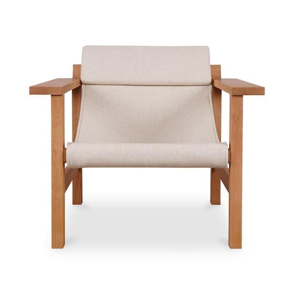 Zenith Flecked Linen Polyester Linen Blend Accent Chair with Modern Sling Seat