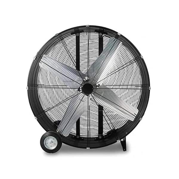 Aoibox 42 in. 3 Fan Speed High Velocity Floor Drum Fan in Black with 360-Degree Adjustable Tilting Powerful Airflow in Black