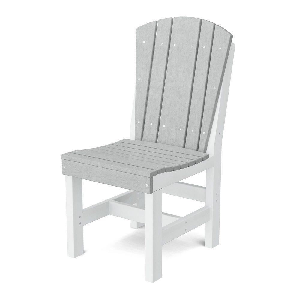 Heritage Light Gray and White HDPE Plastic Outdoor Dining Side Chair price history on PriceWatchPro