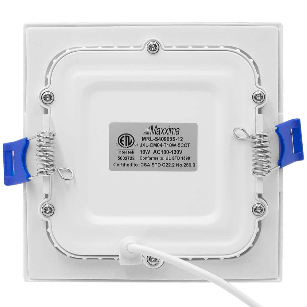 4-Inch White Aluminum Square LED Recessed Downlight Pack