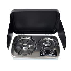2-Burner Drop-In RV Cooktop Stove, includes Cover