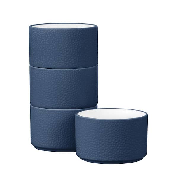 Colortex Stone 9 fl.oz Blue Porcelain Mini Bowl 3-3/4 in. (Set of 4)