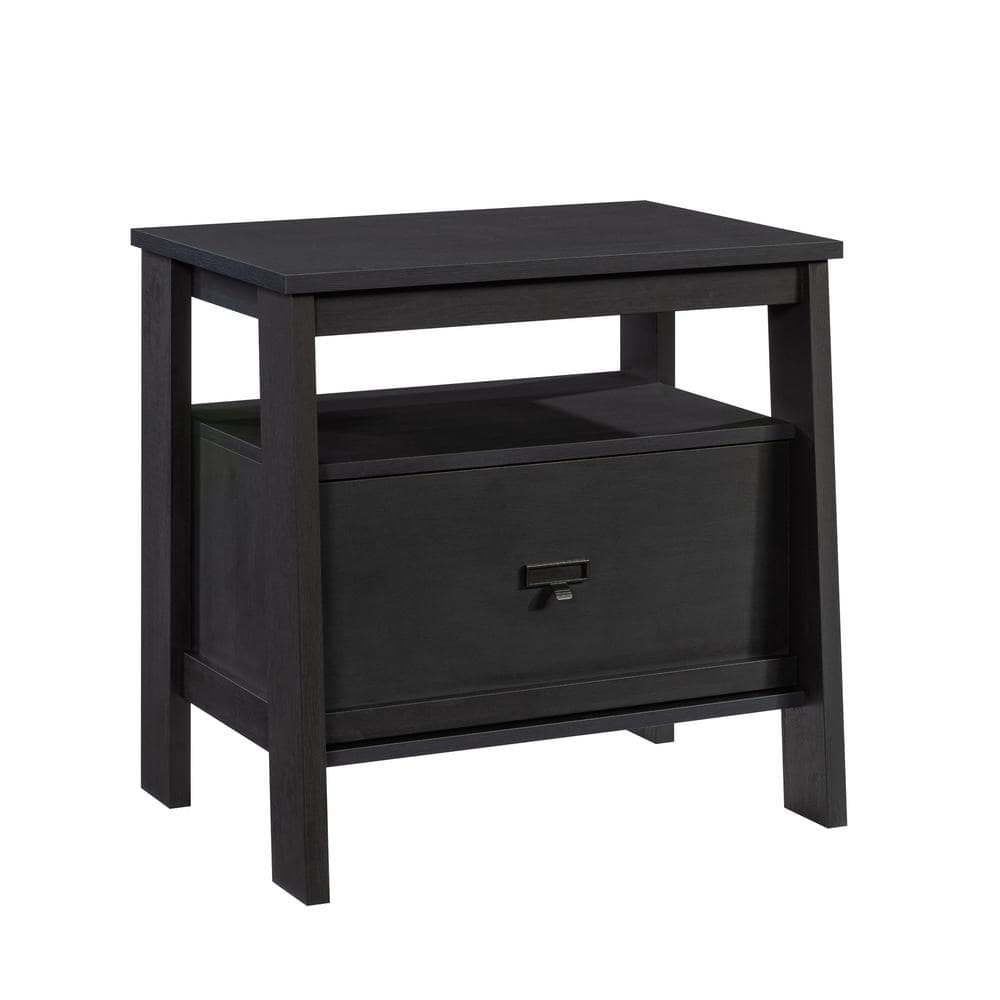 Raven Oak Country-Style Engineered Wood 1-Drawer Nightstand