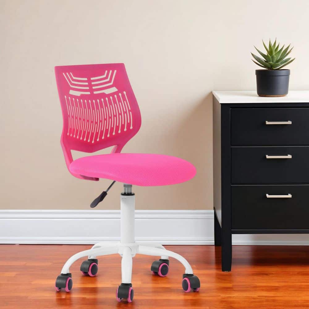 Upholstery Ergonomic Chair in Pink Armless price history on PriceWatchPro