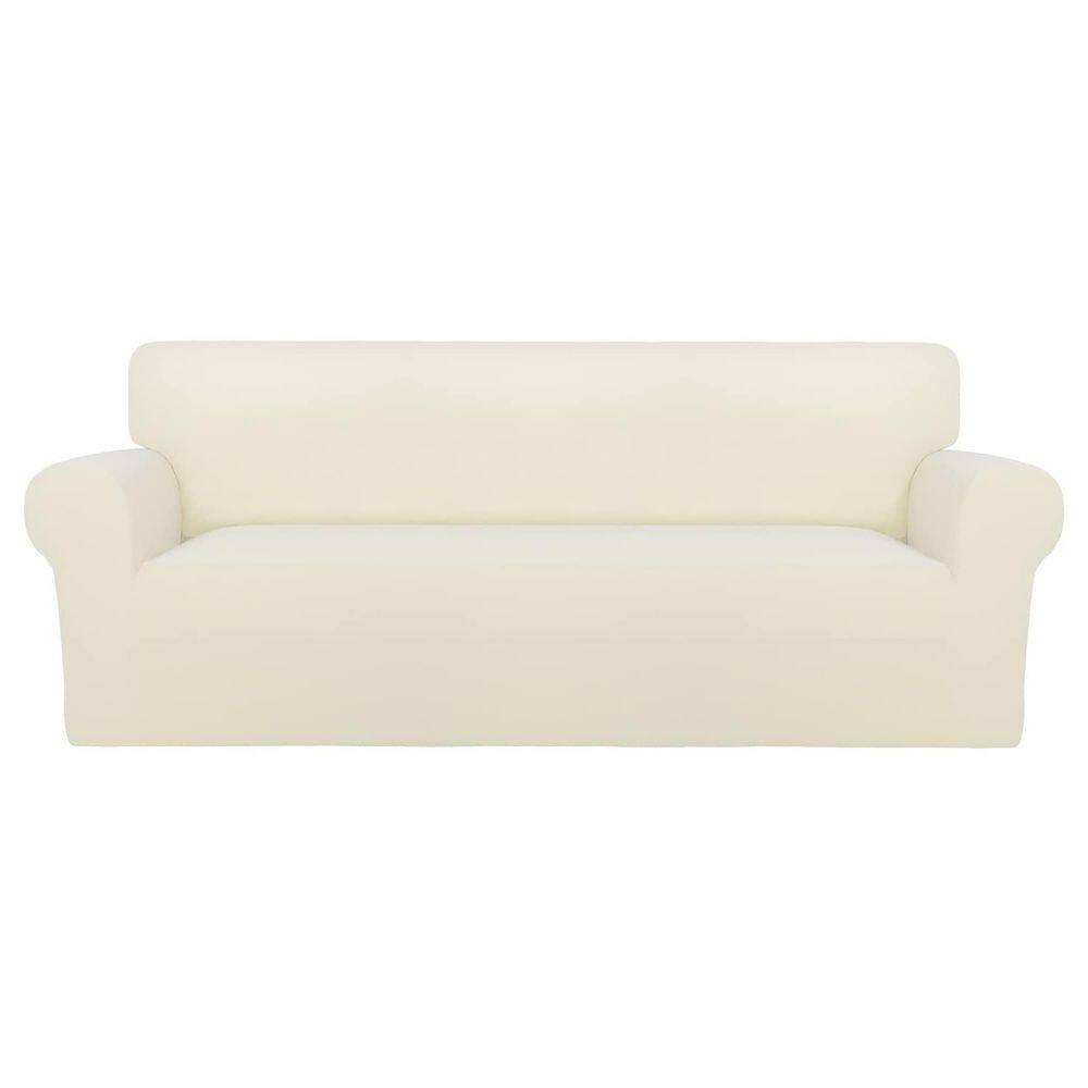 79 in. x 35 in. x 33 in. Washable Non Slip Sofa Cover with Non Skid Foam and Elastic Bottom for Kids Pets, Ivory price history on PriceWatchPro