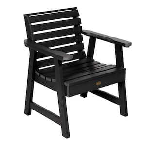 Glennville Black Stationary Plastic Outdoor Lounge Chair