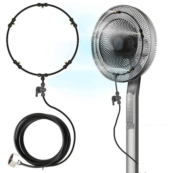 26 ft. Spray Hose Water Misting System Watering System with 6 Brass Nozzles and Independent Valve