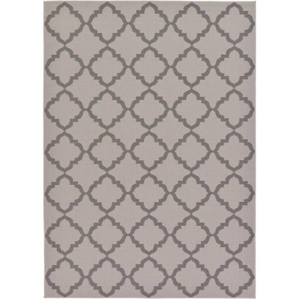 Unique Loom Outdoor Trellis Gray 7' 0 x 10' 0 Area Rug