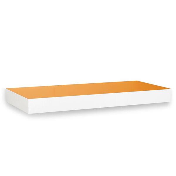 Way Basics zBoard 23.6 in. x 2 in. Wall Shelf and Decorative Shelf in Orange