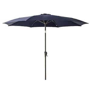 10 ft. Aluminum Market Tilt Patio Umbrella with Fiberglass Rib Tips in Navy Blue Solution Dyed Polyester