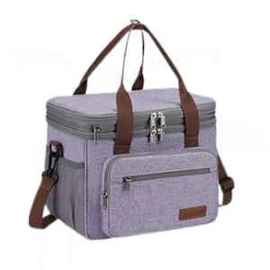 Purple Expandable Double Deck Cooler Lunch Bag