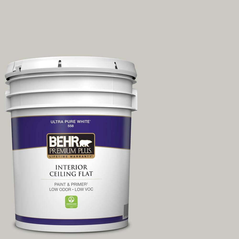 BEHR PREMIUM PLUS 5 gal. PPU2412 Whitewash Oak Ceiling Flat Interior Paint 55805 The Home Depot