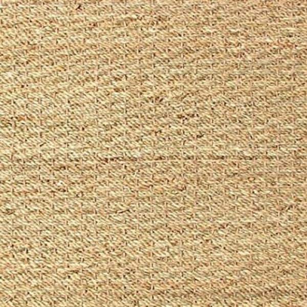 Natural Seagrass Area Rug with Black Cotton Border, 5'x7'
