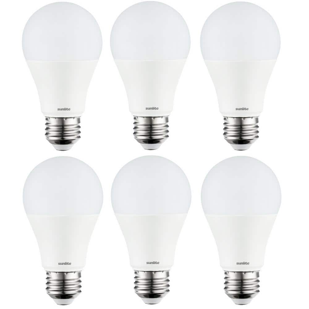 Automatisering vervormen zoon Sunlite 100-Watt Equivalent A19 Dimmable UL Listed Super Bright 1500 Lumen  E26 Medium Base LED Light Bulb in Warm White (6-Pack) HD02545-6 - The Home  Depot