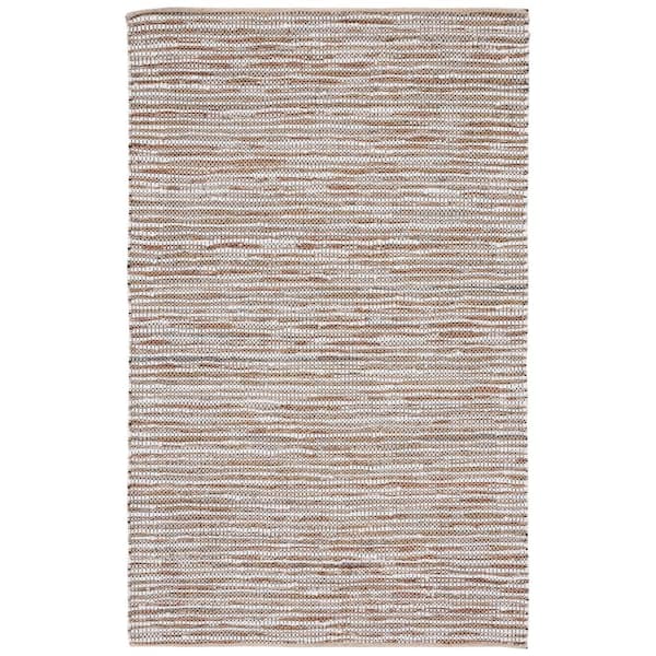 Vintage Leather 8 ft. x 10 ft. Beige/Ivory Striped Area Rug