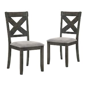New Classic Furniture Gulliver Brown Solid Wood Side Chair with Polyester Blend Seat (Set of 2)