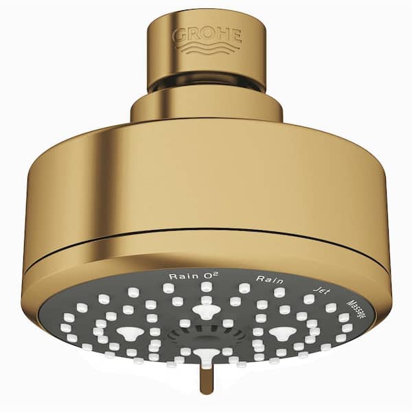 GROHE Tempesta 4-Spray 3.9 in. Single Wall Mount Fixed Rain Shower Head in Brushed Cool Sunrise