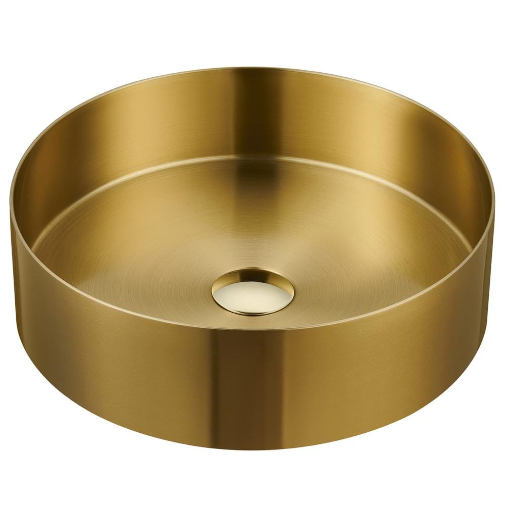 CCV200 14-1/4 in . Stainless Steel Vessel Bathroom Sink in Yellow Gold