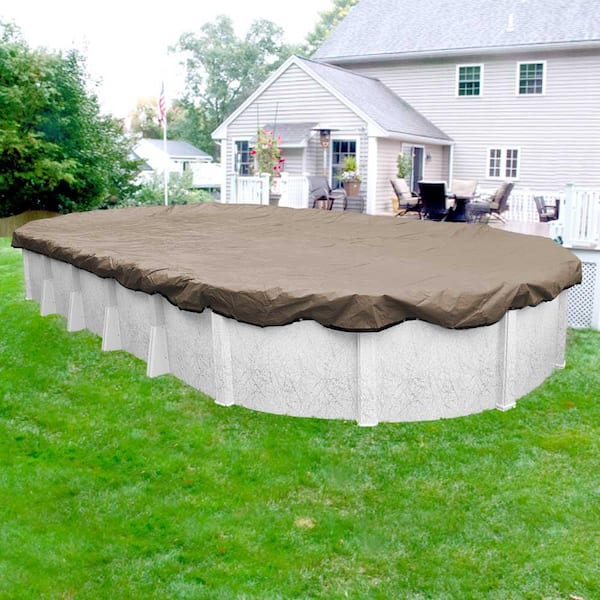 Robelle Superior 18 ft. x 40 ft. Oval Sand Solid Above Ground Winter Pool Cover