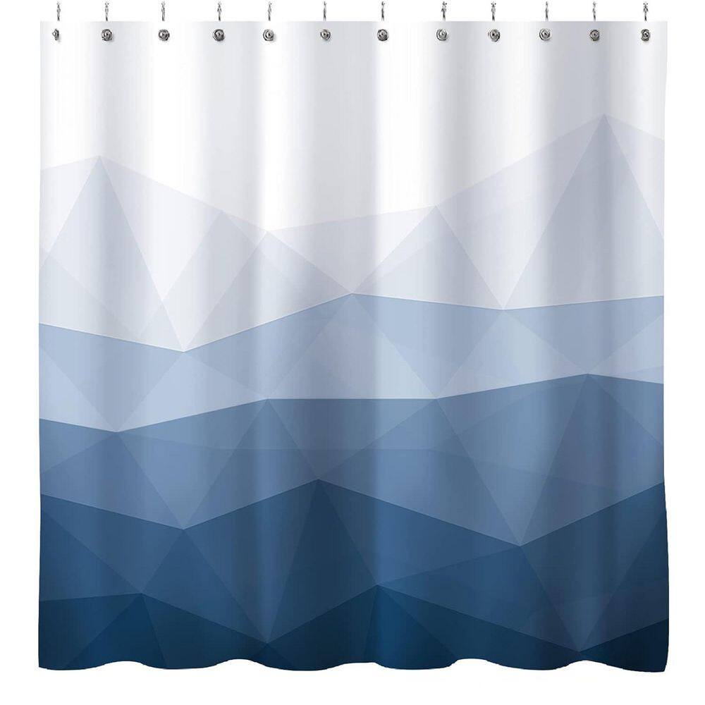 Ombre Blue Fabric Shower Curtain 71x71 Contemporary Bathroom Décor with Rust-Proof Grommets price history on PriceWatchPro