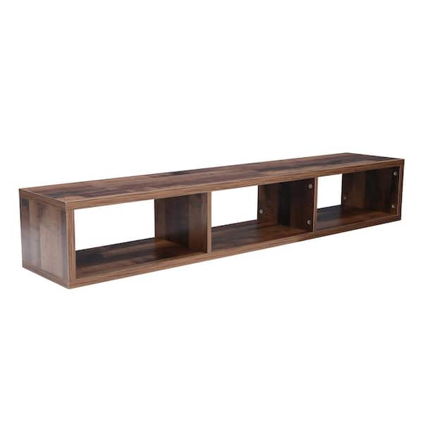 aisword 60 in. Brown Shallow Floating TV Console Up to 80 in.