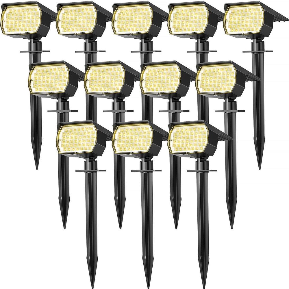 Outdoor Waterproof IP65,12 Pack Landscape Spotlights with 46 LEDs, 3 Modes Auto On/Off price history on PriceWatchPro