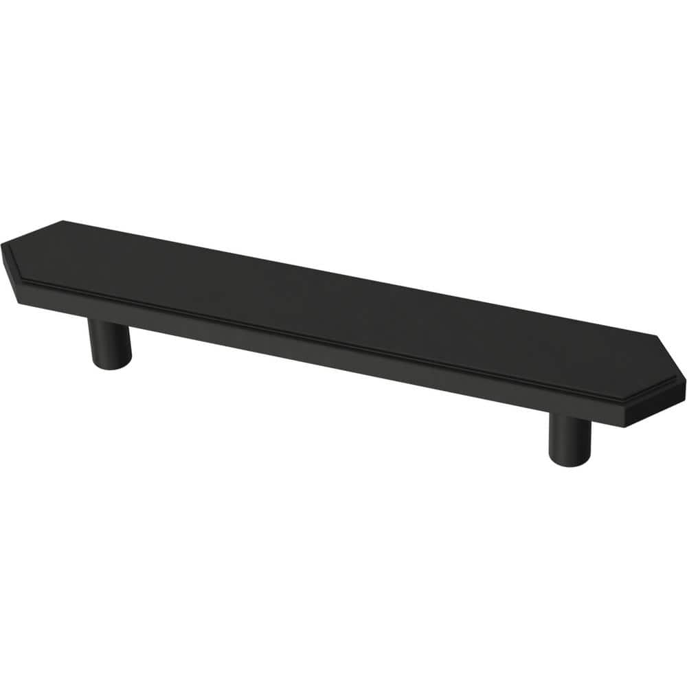 Elongated Hex 3-3/4 in. (96 mm) Modern Matte Black Cabinet Drawer Bar Pull price history on PriceWatchPro