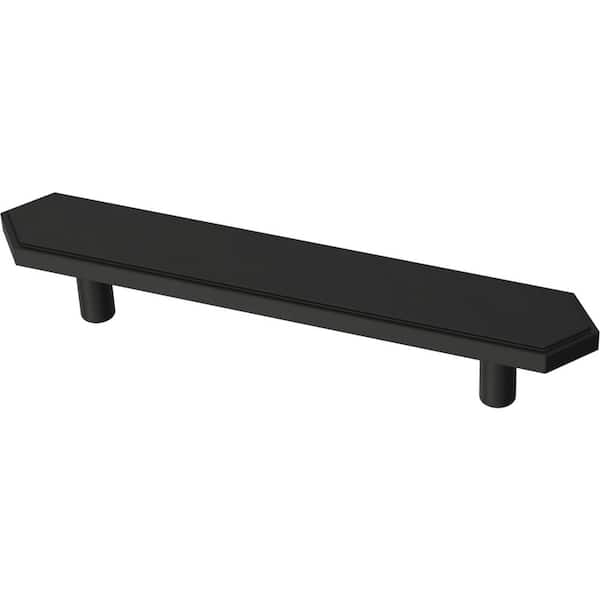 Liberty Elongated Hex 3-3/4 in. (96 mm) Modern Matte Black Cabinet Drawer Bar Pull